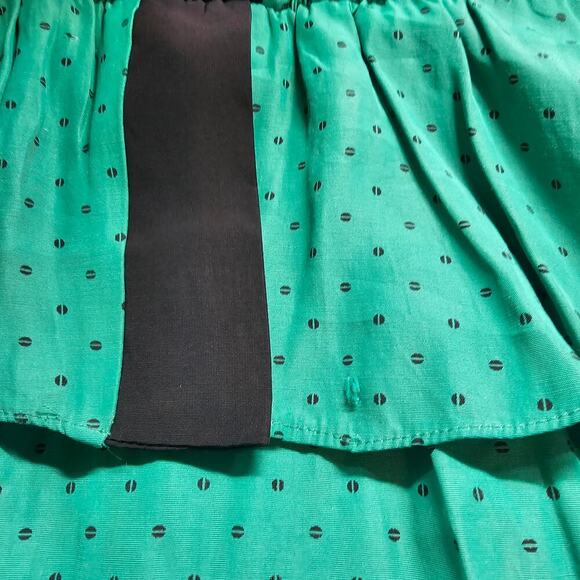 Vintage Kristina Peplum Dress Womens Size 6 Blue Polka Dot 80s Glam Rock Pinup - Picture 7 of 14